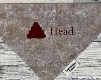 Shit Head Dog Bandana, Over the collar pet bandana, Slip on cat bandana, Dog scarf ready to wear, cat neckerchief, Personalized pet scarf