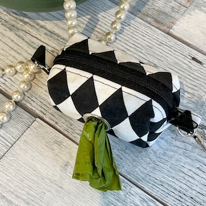 Harlequin Dog Waste Bag Dispenser/Pet Bag Carrier/Stylish Bag Dispenser that attaches to a Leash