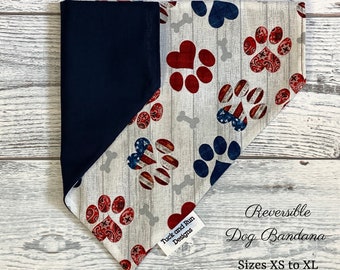 Fourth of July dog bandana personalized with your pet's name/Over the collar/Cat Bandana/Independance Day/slip on bandana