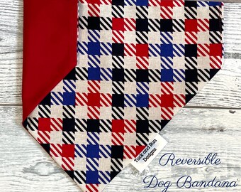 Red White and Blue Personalized over the collar Fourth of July Dog Bandana/Cat Bandana/Independence Day/Patriotic