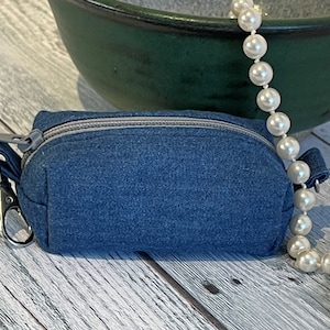 Personalized Denim Doggie Waste Bag Dispenser/Dog poop bag holder/Dog bag holder/Poopy bag holder/Dog bag Dispenser