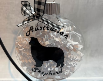 Australian Shepherd Ornament, Aussie Dog Ornament, Custom personalized family pet ornament, Christmas Tree Dog Ornament