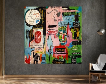 Jean Michel Basquiat "Notary" HD print on canvas large wall picture 55x28" 