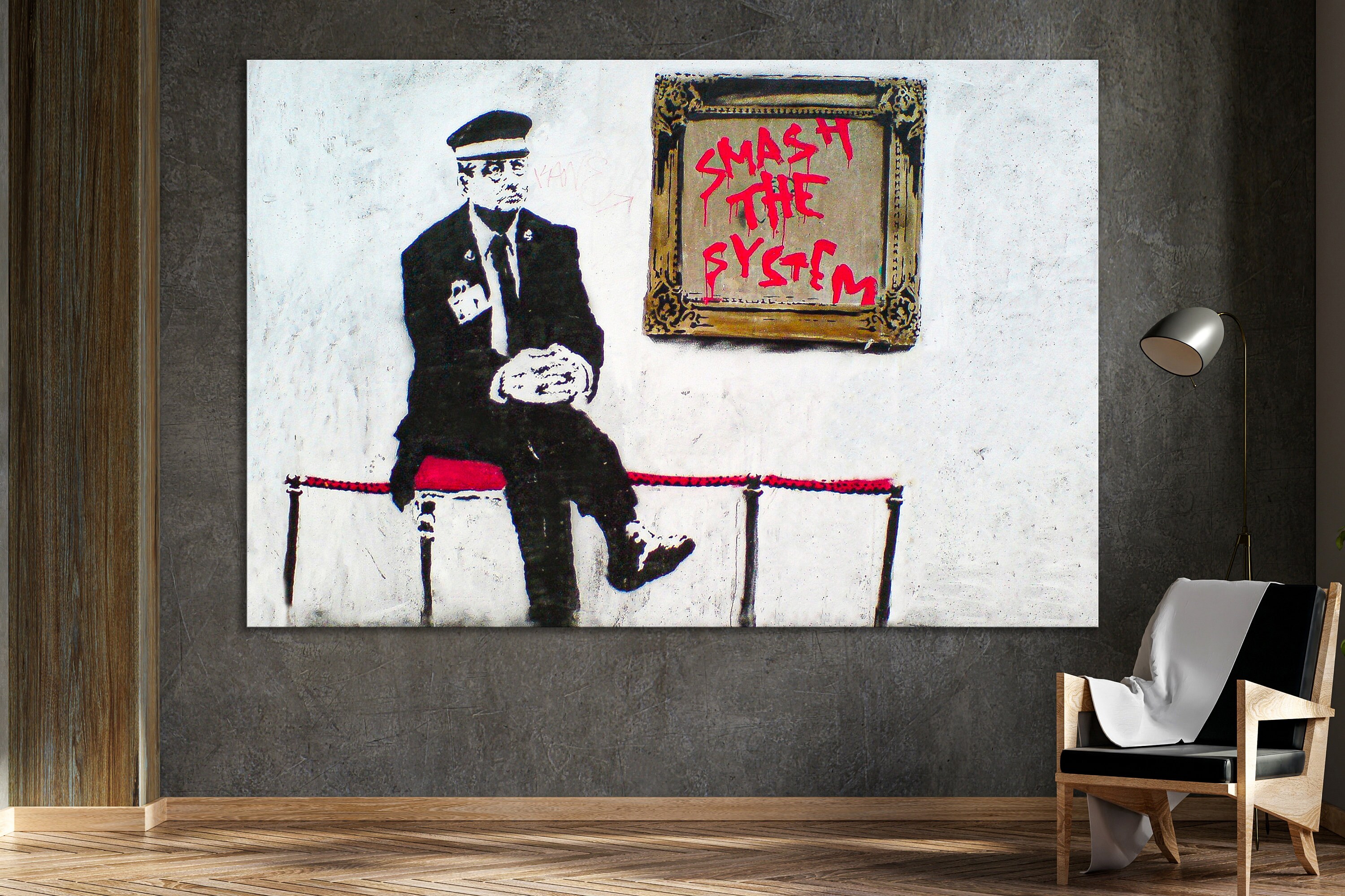 "Smash The System,Banksy"  CANVAS or PRINT WALL ART 