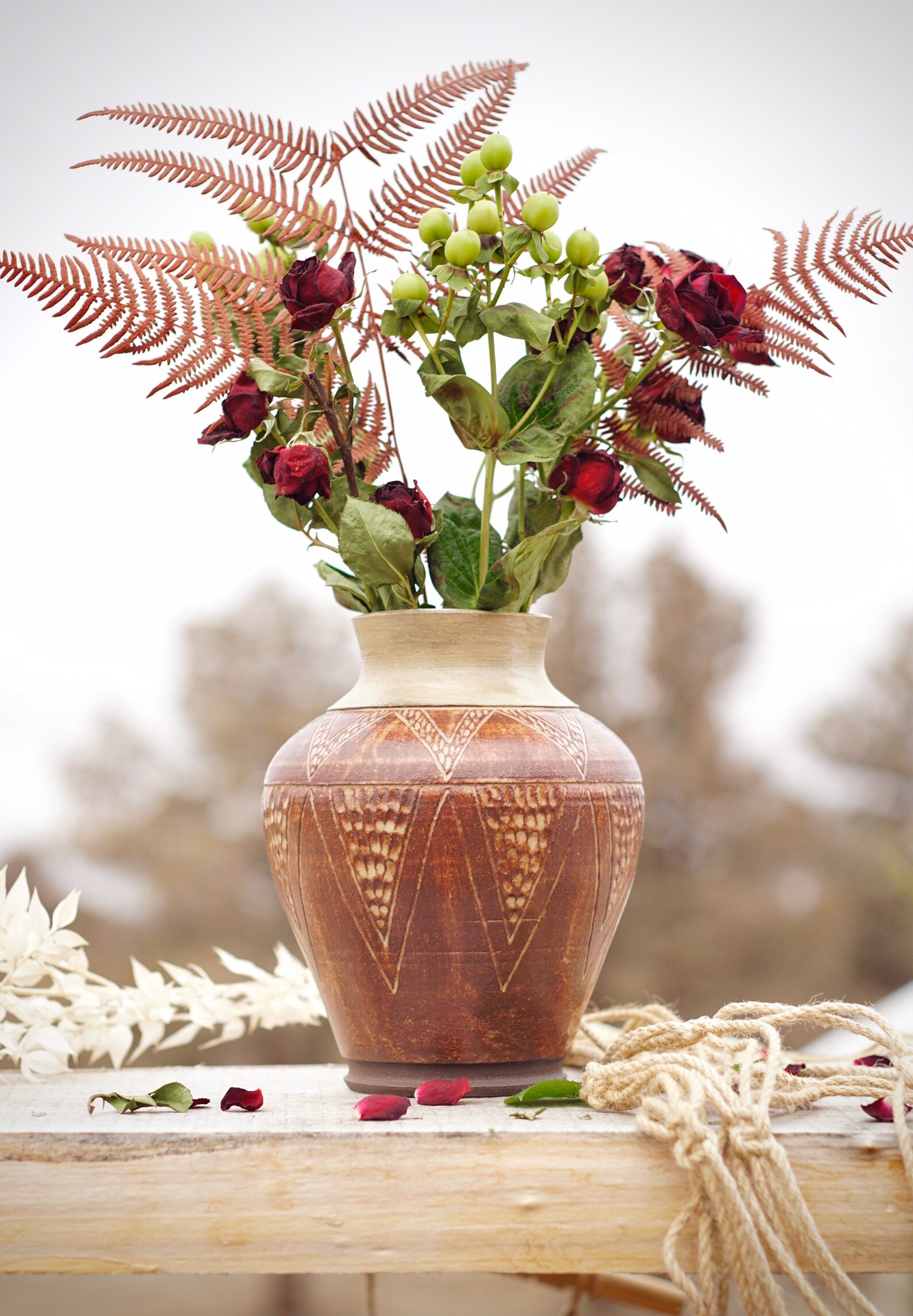 Ceramic Vase Handmade Boho Style Etsy