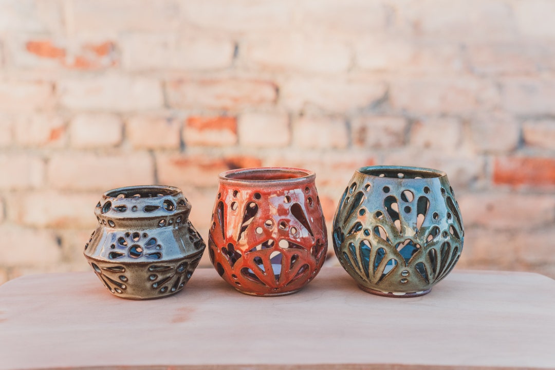 Ceramic Luminaries Candle Holders Etsy