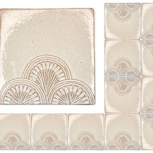 Piastrelle in ceramica fatte a mano da 4 pollici, botaniche, ordine personalizzato