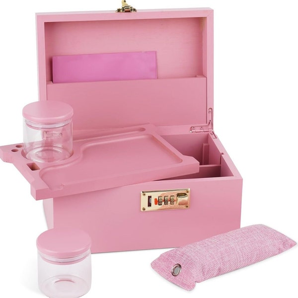 Pink lockable stash box