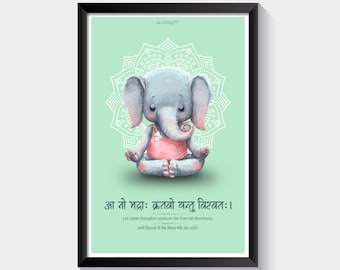 Positive Vibes - Rigveda Quote - Sanskrit Wall Art