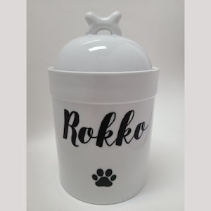 Personalized Dog Treat Jar Large Treat Jar / Choose Paw Color / Dog Lover Gift / Pet Food Treat Storage / Mans Best Friend Gift