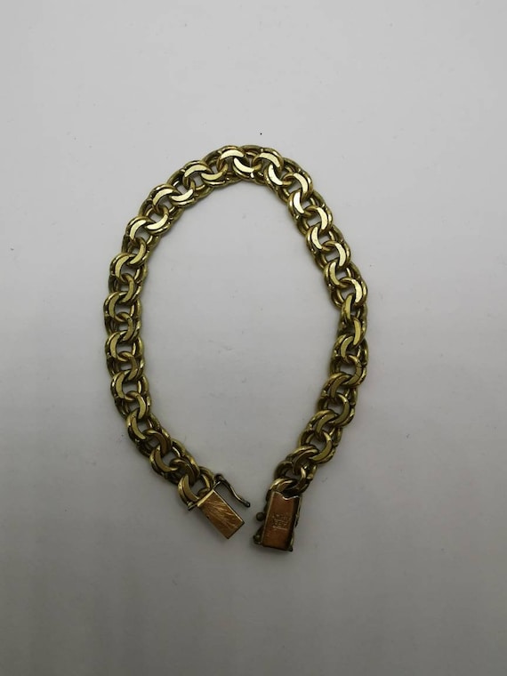 Vintage 1950s FBM Gold Plated Unisex Link Bracelet 18 Cm