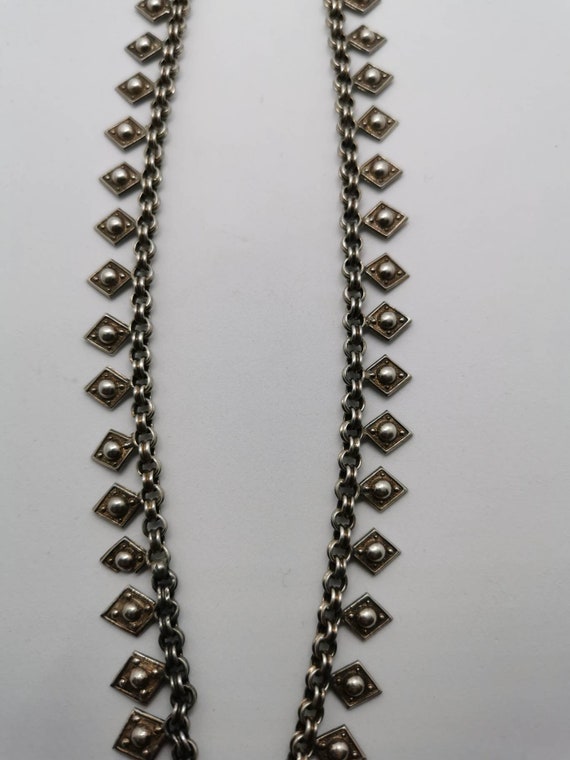 Exquisite Original Victorian Solid Silver Link Ch… - image 5