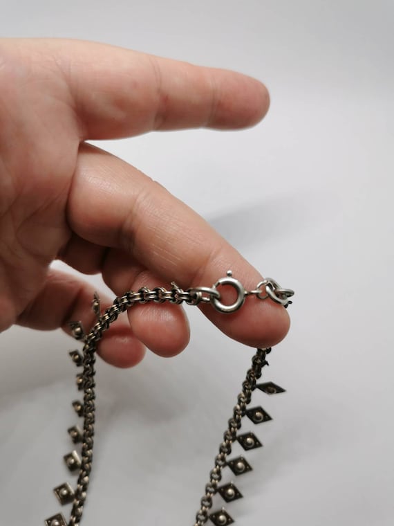 Exquisite Original Victorian Solid Silver Link Ch… - image 3