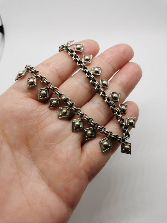 Exquisite Original Victorian Solid Silver Link Ch… - image 6