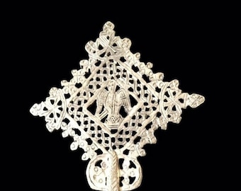 Handcrafted Ethiopian Processional Cross, Coptic Orthodox Church Art