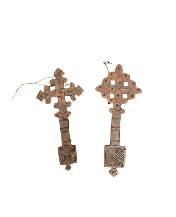 Bronze Ethiopian Coptic Orthodox Prodessional Cross Bronze Ethiopian Coptic Orthodox Prodessional Cross