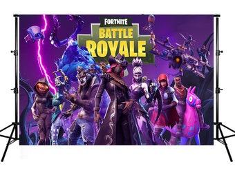 Fortnite Props Etsy - battle royal video game backdrops fortnite birthday photo background vinyl birthday party banner for photoshoot