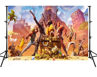 battle royal video game backdrops fortnite photo background vinyl birthday party banner studio props - fortnite photo backdrop