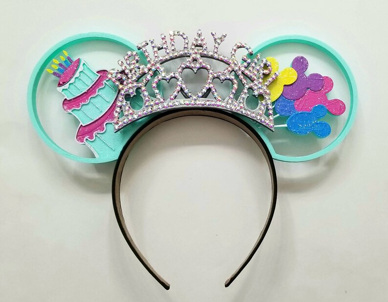 Birthday Cake and Balloons Rhinestone tiara image 2