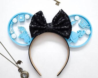 In a world of my own WITH sequin bow, Wonderland inspired, 3D print Mouse Ears