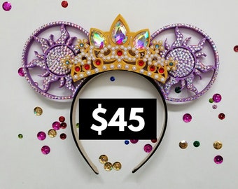 Sun Princess tiara 3D Mouse Rhinestone Sun crest Ears