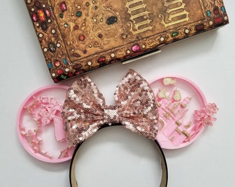 Once Upon a Dream Sleeping Princess with sequin bow, 3D print Mouse Ears