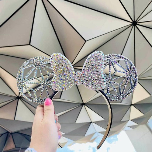 Rhinestone 3D inspired Ears with Rhinestone Bow OR Sequin bow