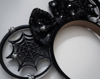 Pearl spiders spider web ears , Halloween 3D Mouse Ears