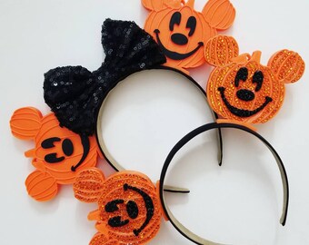 Halloween ears - Mouse Pumpkin , Halloween 3D Mouse Ears, with or without rhinestones