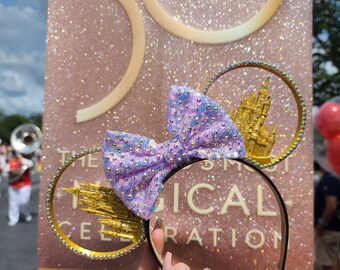 50th Anniversary gold castle ears 3d printed ears