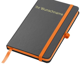 samtweiches PU Hardcover Farbe 160 S Notizbuch DIN A6 orange // blanko