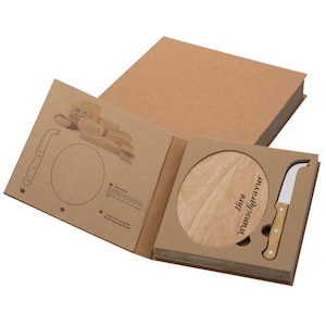 Käseset mit Gravur / mit Holzbrettchen und Käsemesser
