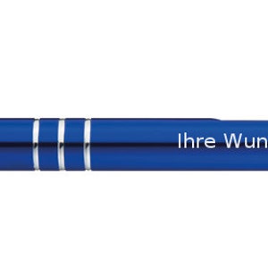 Metal ballpoint pen / with engraving / colour: blue image 1