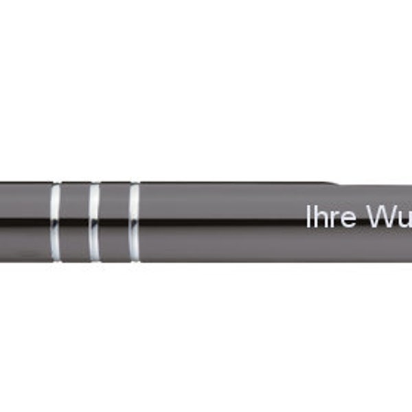 Metal ballpoint pen / with engraving / colour: anthracite