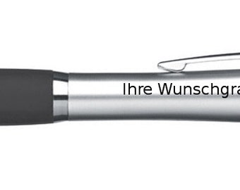 Touchpen ballpoint pen with engraving / color: silver-black