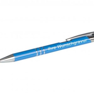 Metal ballpoint pen with engraving / Color: medium blue