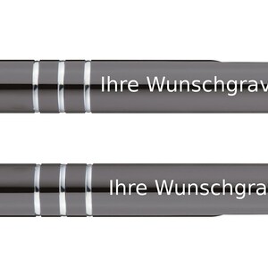 10 Kugelschreiber aus Metall / mit beidseitige Gravur / Farbe: anthrazit
