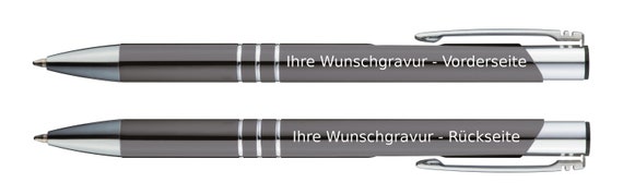 10er Pack Touchpen Kugelschreiber Mit Gravur – Metall, Anthrazit, Mit Stylus & Großraummine. Perfekt Für Werbung Oder Persönliche Geschenke!