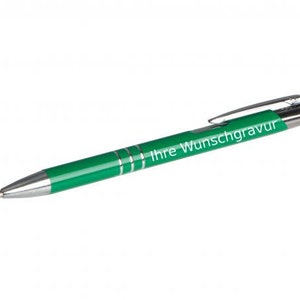 Metal ballpoint pen with engraving / Color: medium green