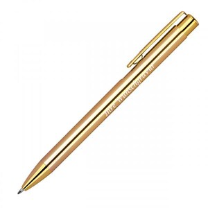 Retractable metal ballpoint pen with engraving / color: metallic gold image 2
