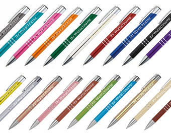 20 metal ballpoint pens with engraving / 20 different colors