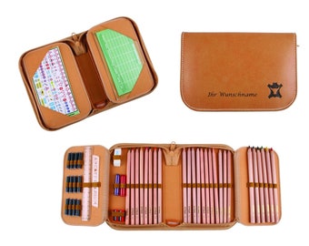 Leather pencil case pencil case "Back to the Nature" 47 pieces. with engraving