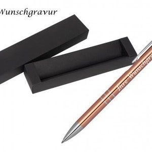Kugelschreiber aus Metall mit Gravur / mit Pappetui / Farbe: roségold Bild 1