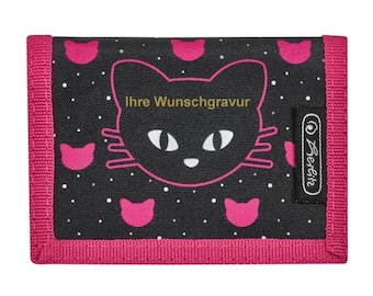 Portemonnaie Katze Herlitz Kinder Geldbörse mit Gravur Geldbeutel Portemonnaie Katze Herlitz Kinder Geldbörse mit Gravur Geldbeutel