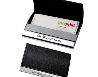 high-quality business card case with engraving /chrome-glossy / color: black