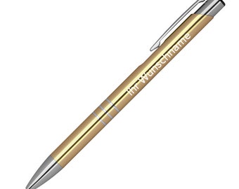 Metal ballpoint pen with engraving / color: gold