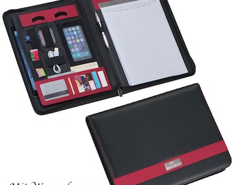 Writing case with engraving / made of high-quality bonded leather / DIN A4