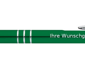 Metal ballpoint pen / with engraving / colour: green