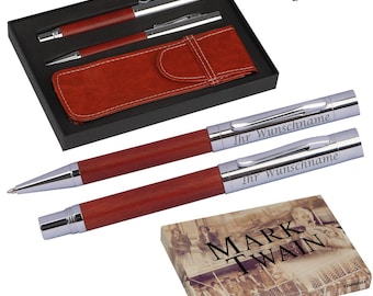 M a r k Twain Schreibset mit Gravur | Drehkugelschreiber & Rollerball M a r k Twain Schreibset mit Gravur | Drehkugelschreiber & Rollerball