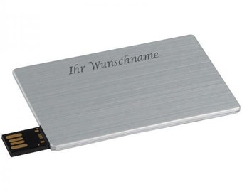 USB stick with engraving / USB card / 4GB / made of metal